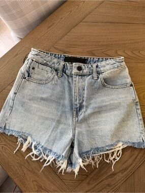 Alexander Wang Light Blue Distressed Denim Cutoff Shorts